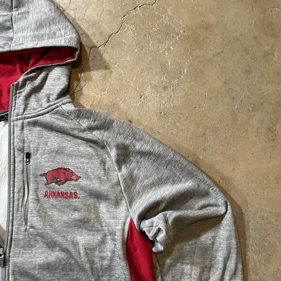 Colosseum Arkansas Razorbacks 1/4 Zip Pullover Gray Red Mens Size Large - Picture 2 of 7